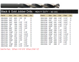 DRILL BIT SET JOBBER BLACK & GOLD 135° 13 PIECE WITH METAL CASE