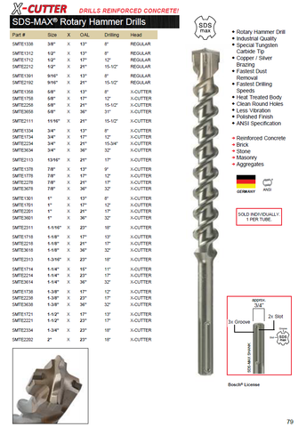 DRILL BIT MASONRY X-CUTTER SDS MAX