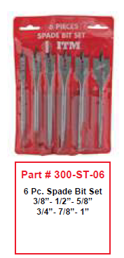 SPADE BIT 6 PIECE SET